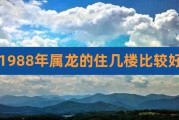 88年属龙吉祥楼层：88年属龙的幸运楼层