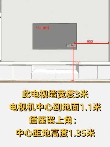 55寸的电视挂多高：55寸电视一般挂多高示意图