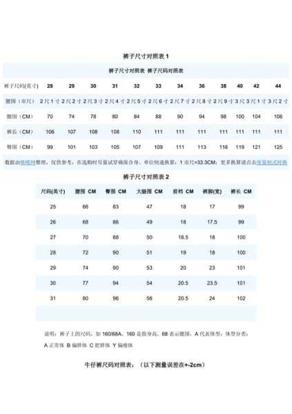 165/76a裤子腰围多少码：裤子16576a是多大尺码